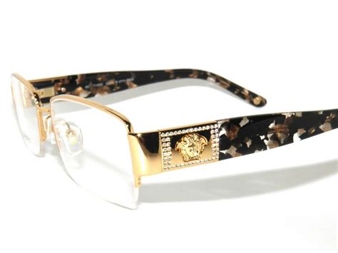 versace silver eyeglasses|Versace gold trim glasses.